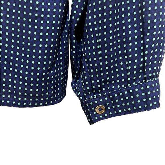 Tommy Hilfiger blouse top 100% viscose navy green polka dot pull on  XXL NWT - Picture 3 of 5